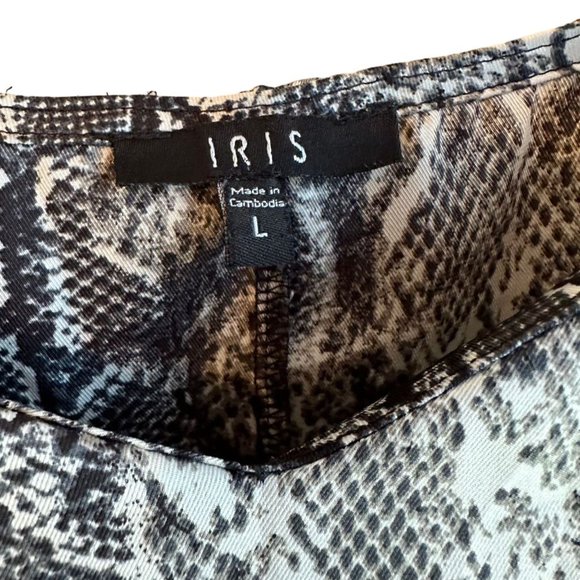 IRIS Women's Snakeskin Print Size L Multicolor Sleeveless Spaghetti Strap - Picture 4 of 4